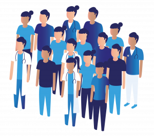 Ilustración grupo de Médicos y enfermeras