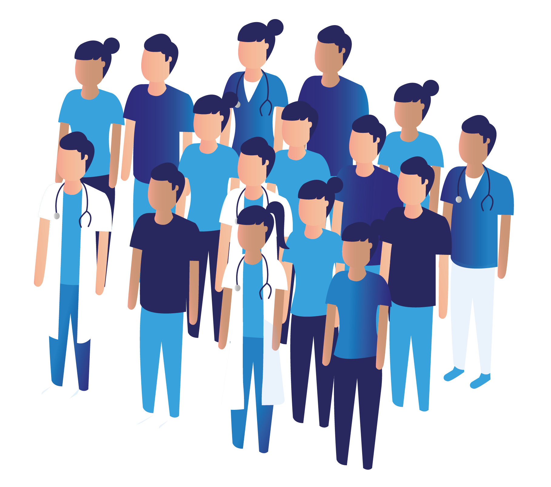 Ilustración grupo médicos y enfermeras Ilustración grupo de Médicos y enfermeras